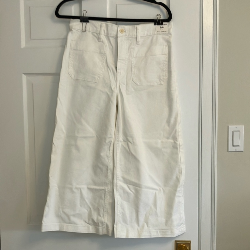 White Wide Leg Crop Madewell Pant